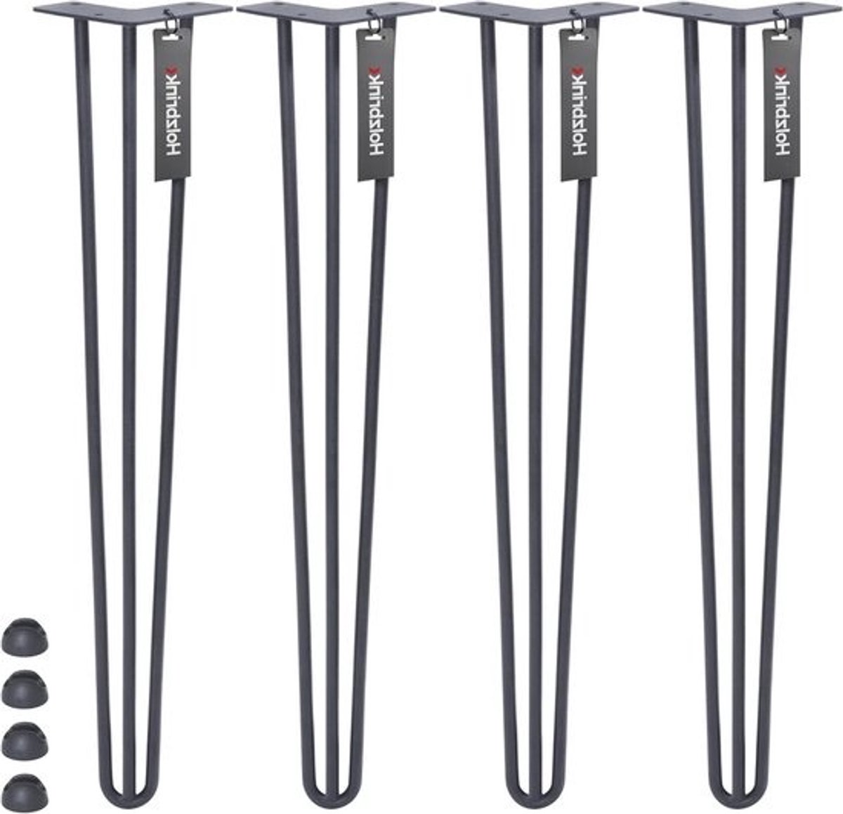 Tafelpoot 3-stangen - Haarspeld poot - Meubels maken - Massief stalen constructie - 60 cm - Grijs antraciet