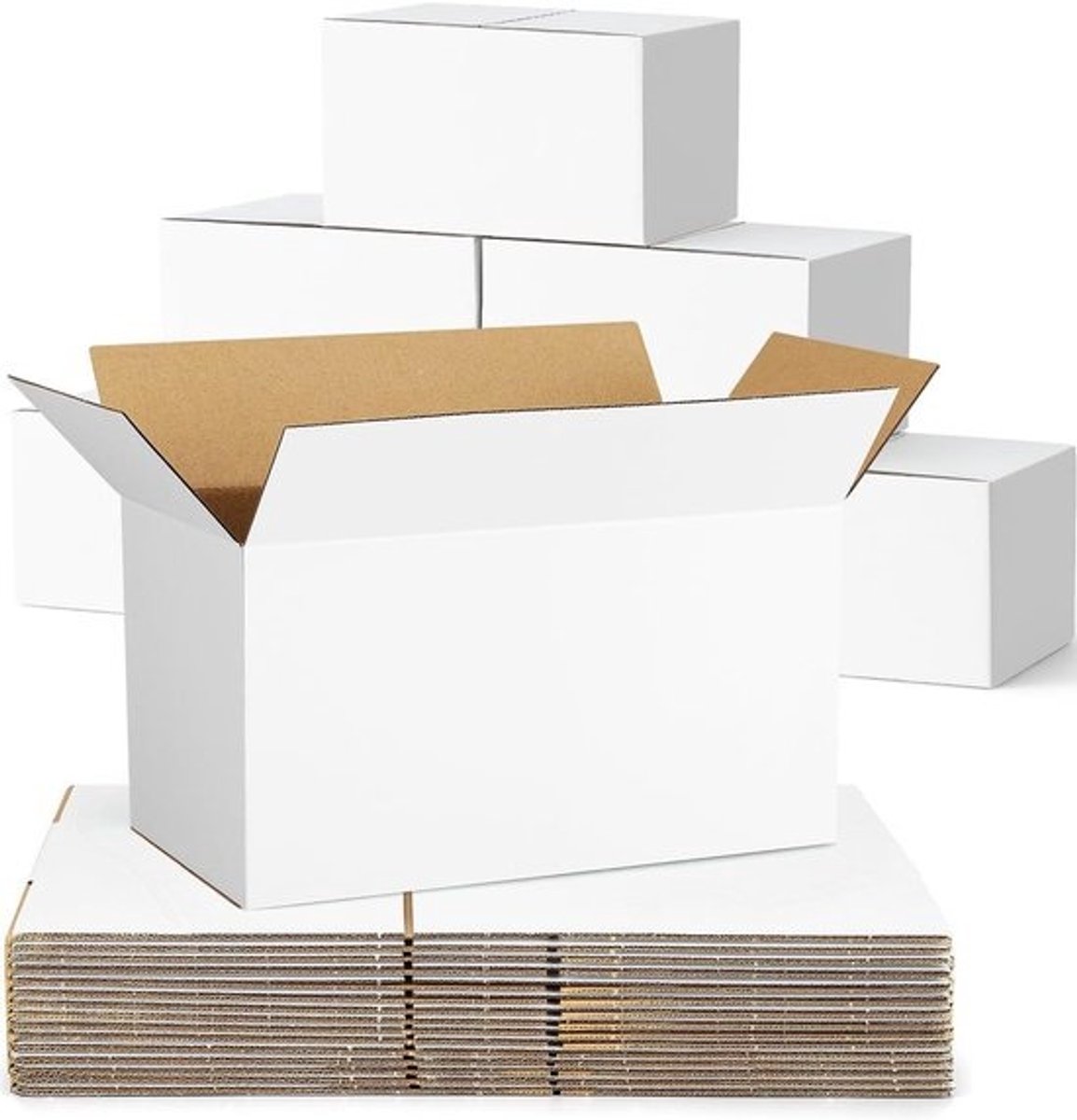Verzenddozen - Mailers Kartonnen Dozen - Kleine Bedrijven Verpakken - Versterkt Golfkarton - 11x6x6 Inch - Wit
