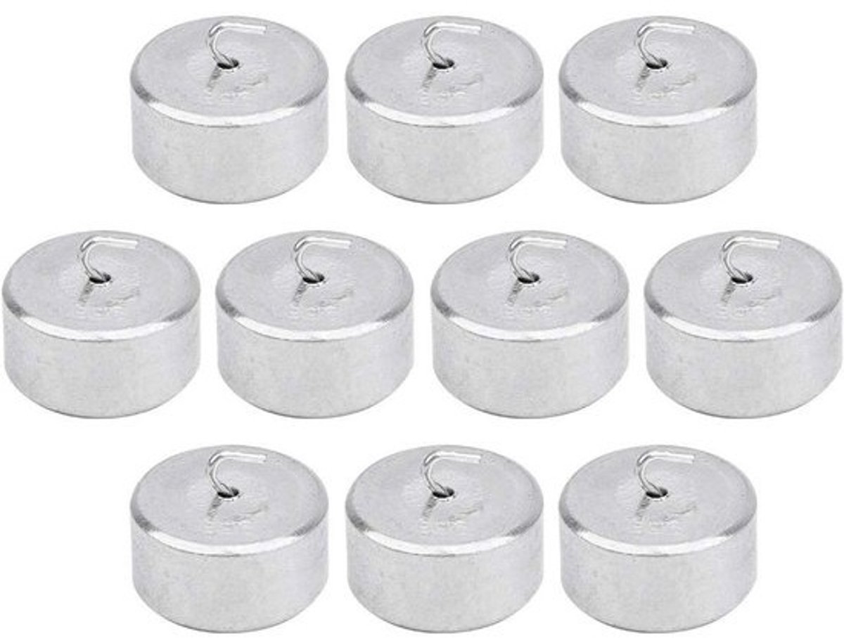 Metalen Gewicht - Dubbel Haakgewicht - Fysisch Experiment - Met Haken En Ring - 50 g - Zilver