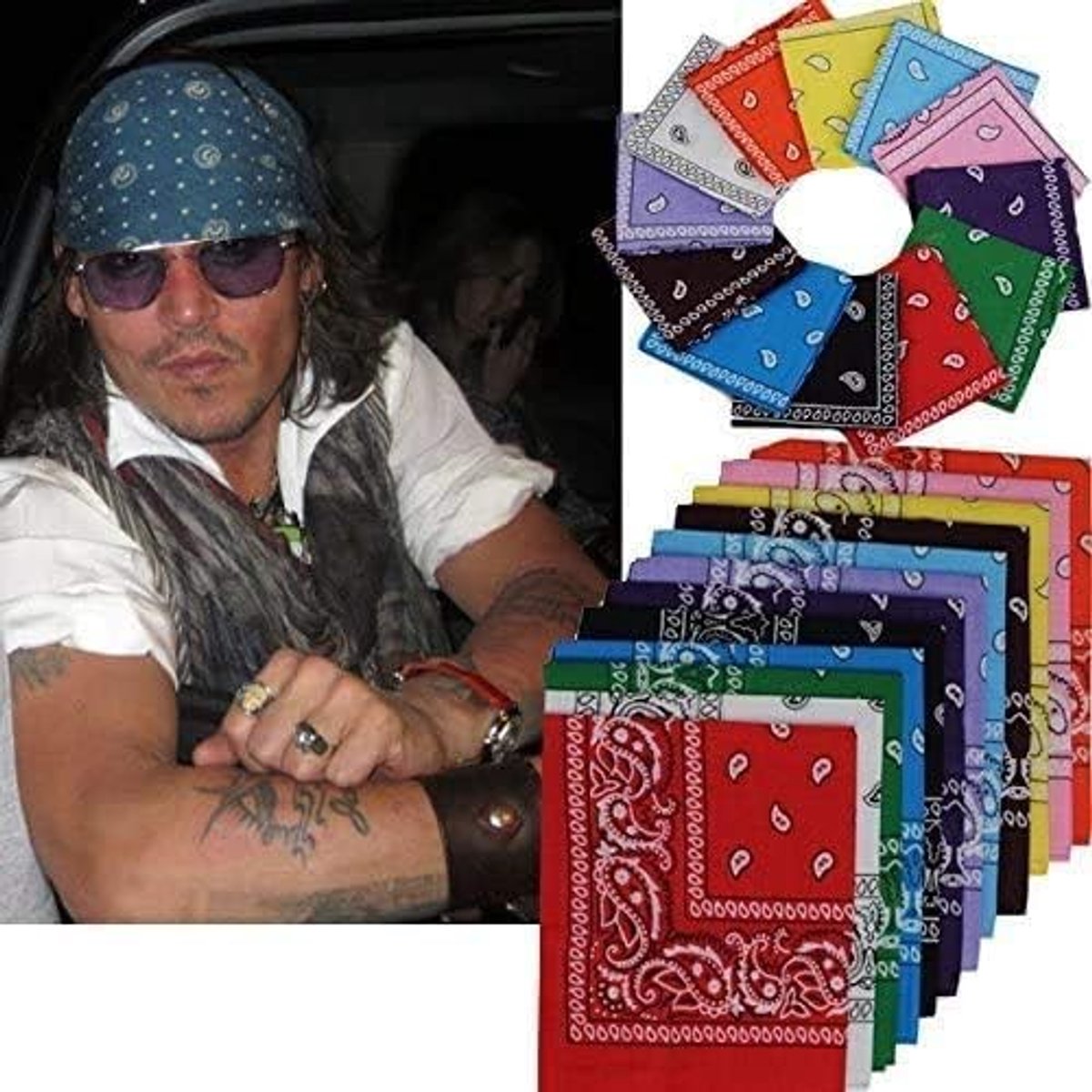 grijs vierkant 100% katoen PAISLEY PIRATA FASOLETTO SPORT ONDER HELM, Grijs, Eén maat