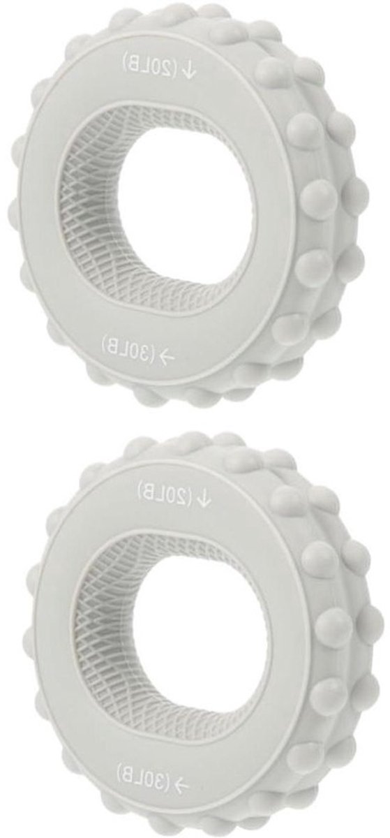 Grip Cirkel Onderarm Grijper - Handtrainer Vingerversterker - Oefenen van Handkracht - Slijtvast Siliconen Materiaal - 7.5x7.5cm - Lichtgrijs