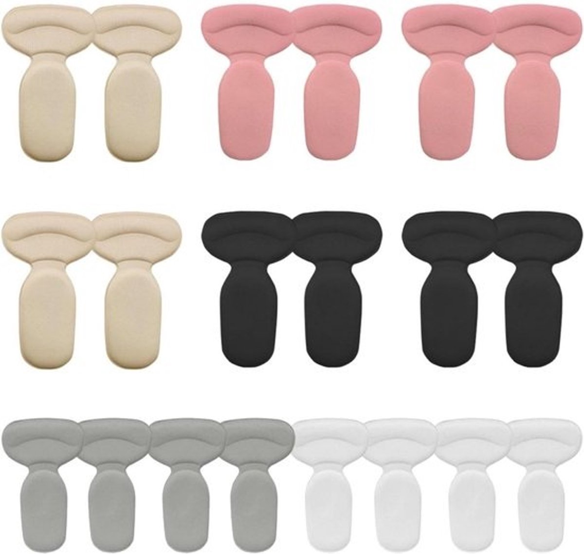 Hielstickers - Antislippads - Schoencomfort Vergroten - T-vormig Ontwerp - 10 Stuks - Assorti