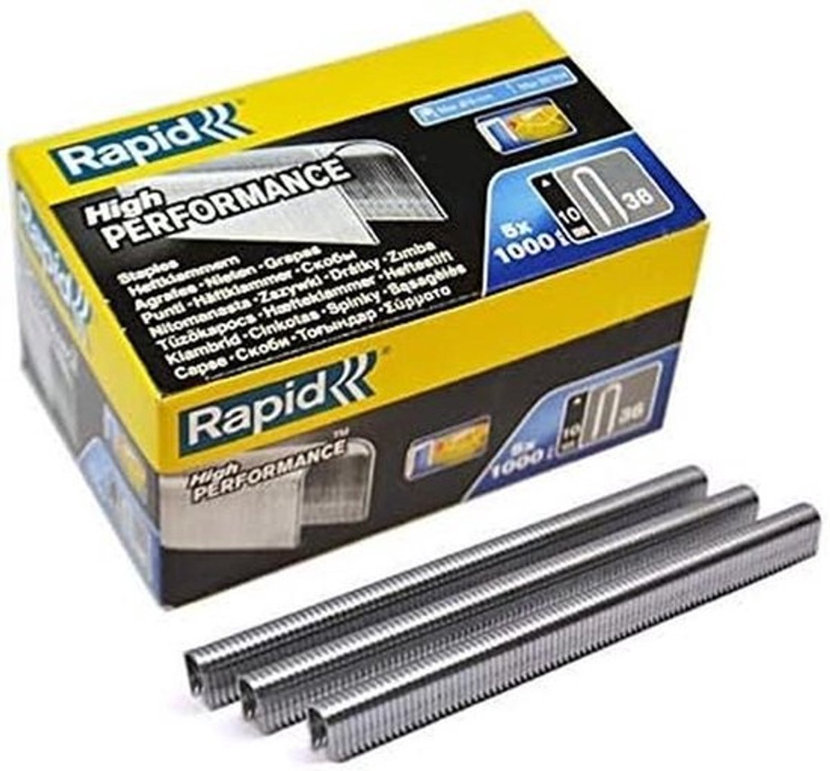 Kabelnietjes 10mm voor Kabeltacker - 5000 Stuks Geel Galvaniseerd Staal