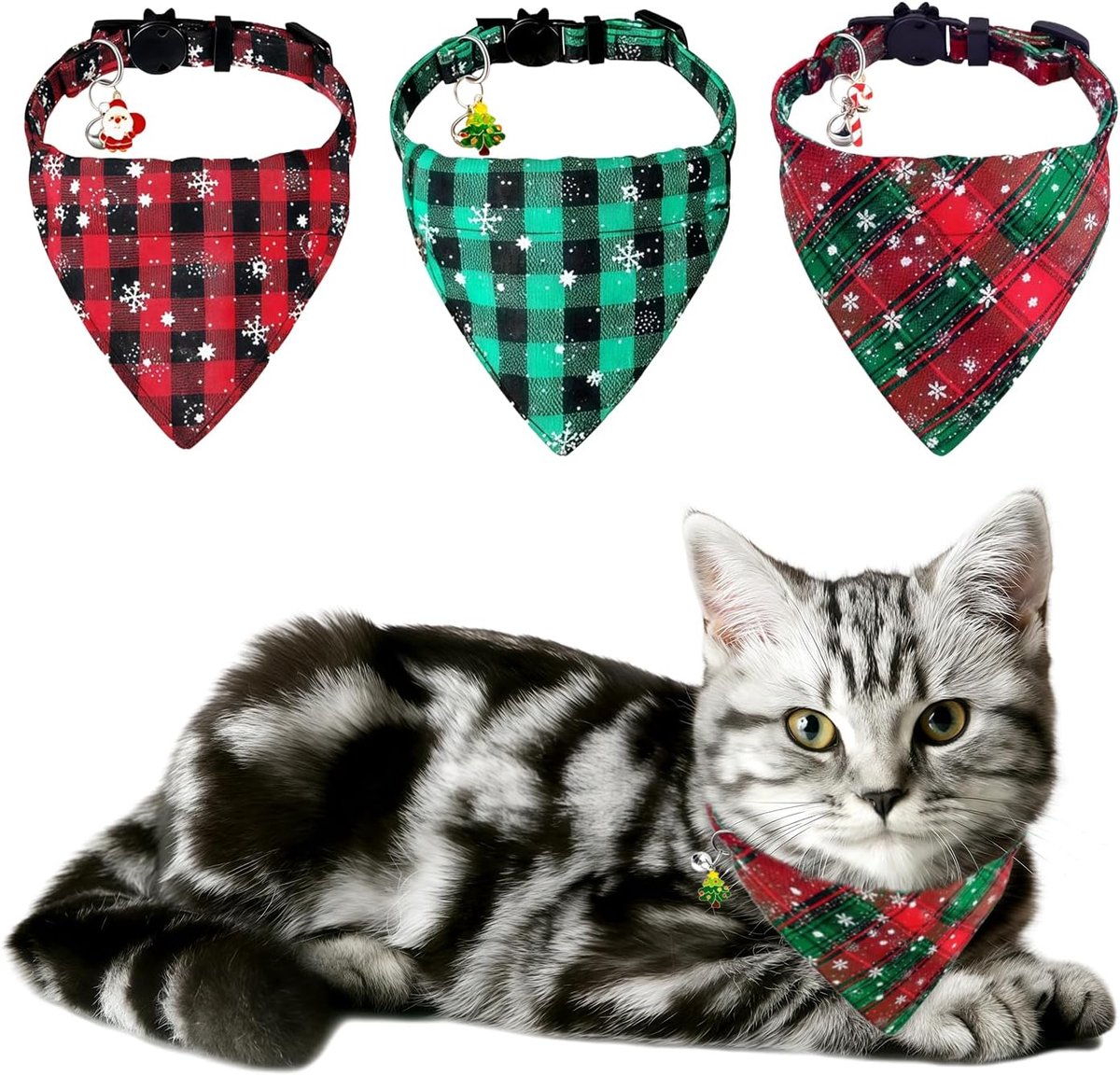 Halsbanden voor katten en honden, sneeuwvlok met kerstmotief