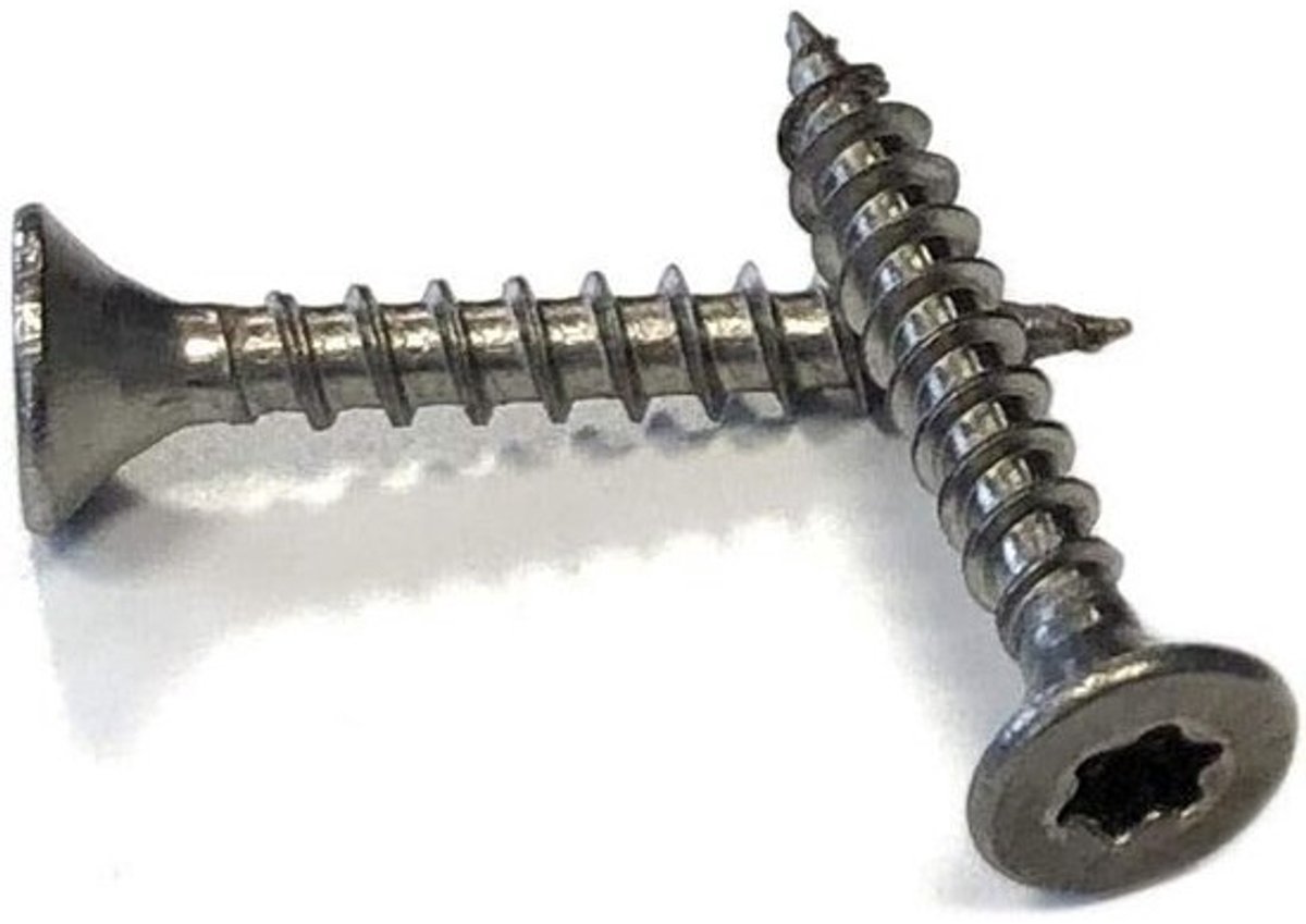 RVS Spaanplaatschroeven Torx Verzonken Kop 4x20 mm - 200 Stuks Houtschroeven