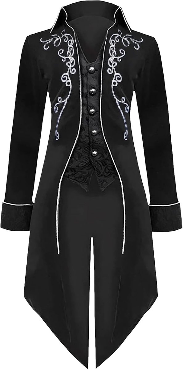 steampunk-jas voor heren, middeleeuwse, renaissance-steampunk-jas, vintage gothic retrojas, kostuum voor Halloween