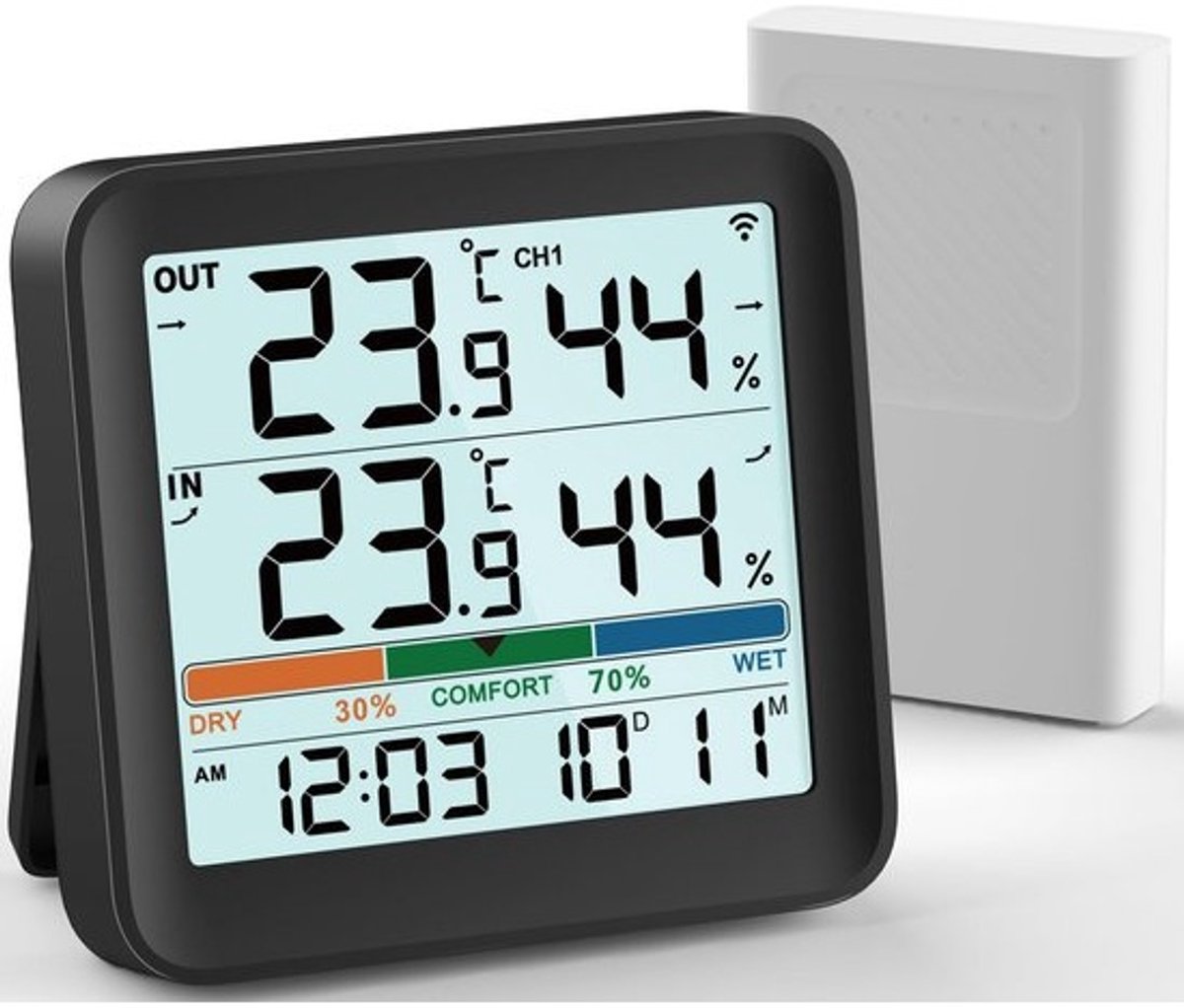 Weerstation Binnen en Buiten - Weerstation Draadloos Binnen Buiten - Weerstation met Buitensensor - Barometer