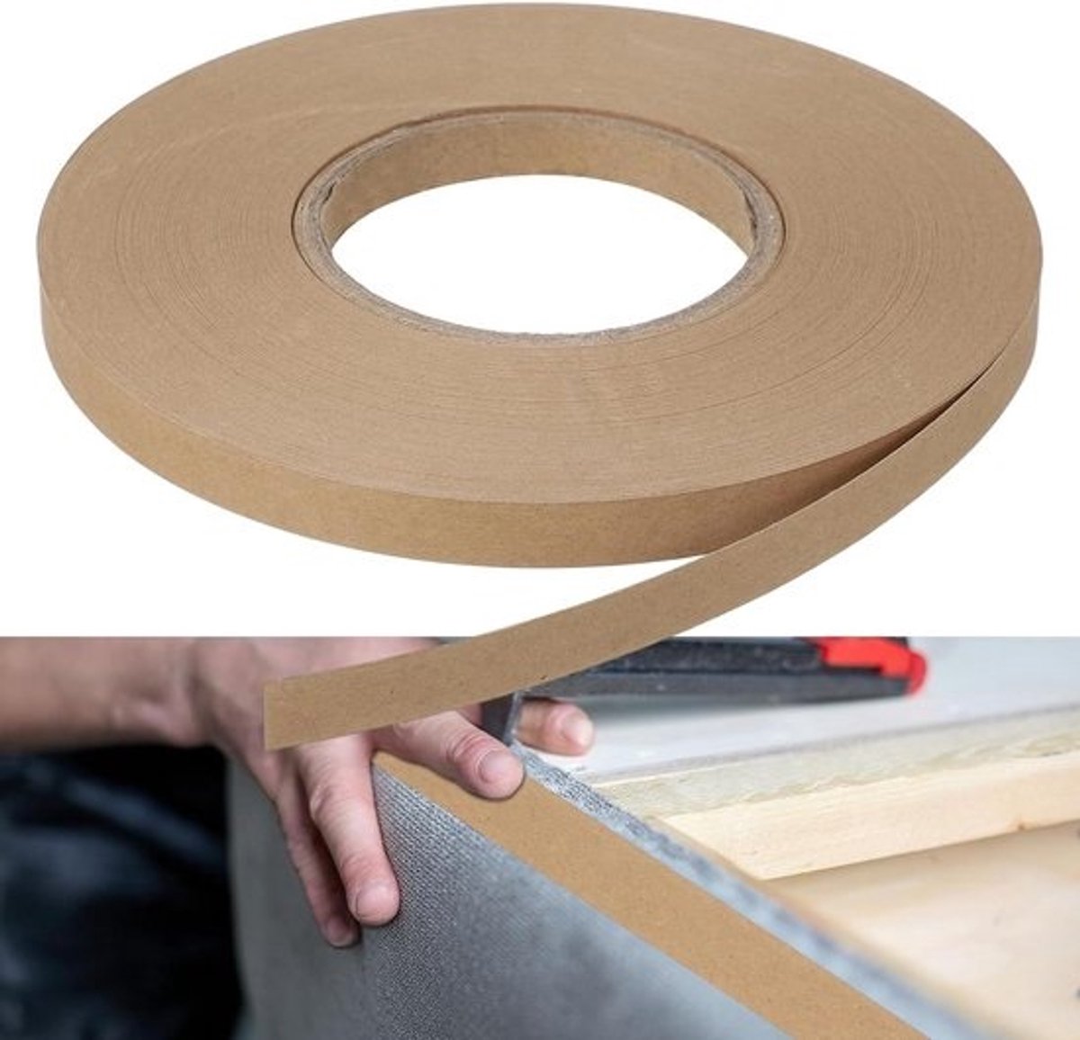 Kussen Lijmstrips - Meubelranden Reparatie - Meubels Bekleden - Professionele Onzichtbare Rand - 13 mm x 64 m - Bruin