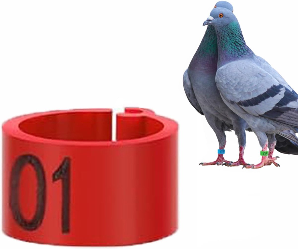 Ringen, 8 mm, genummerd 001-100, kleurrijke clipringen van kunststof, herbruikbaar, voetringen voor etikettering voor kwartels, papegaaien, duiven en gevogelte accessoires