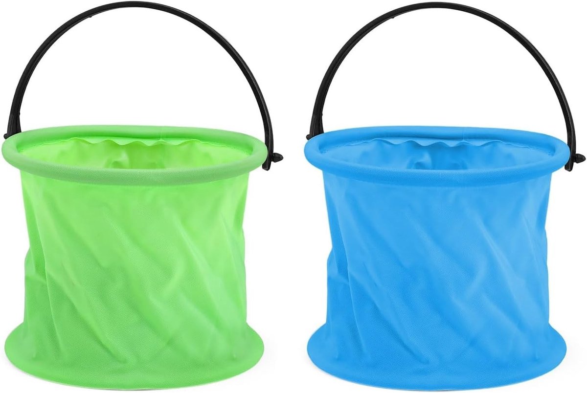 Vouwbare zandemmer voor kinderen, set van 2, multifunctionele draagbare emmer voor schilderen, kamperen, strand en tuin