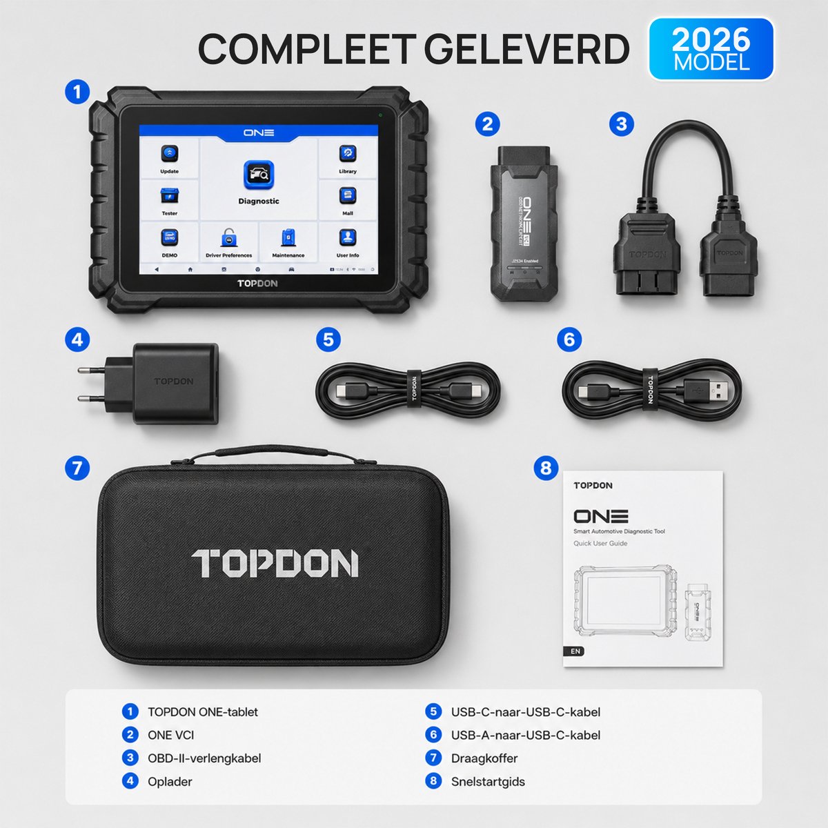 Topdon One Uitleestablet 2026 - OBD2 - 50+ servicefuncties - SGW Acces - Ecu Codering - J2534 Interface - AI Tablet - Engels thumbnail 6