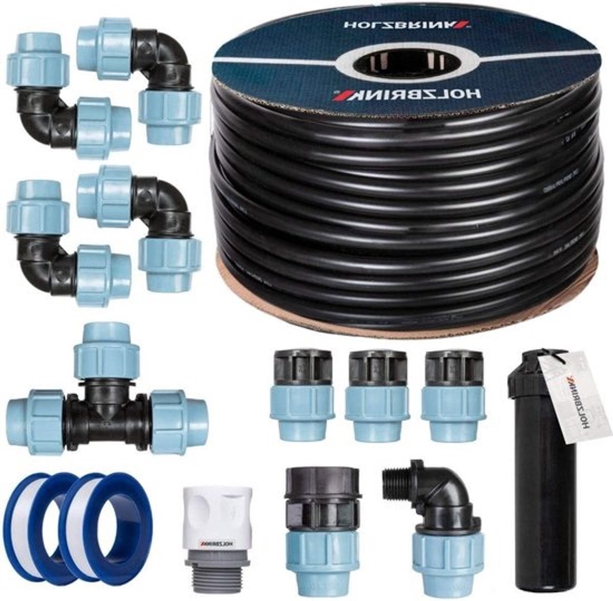 Gazon Irrigatieset - Bewateringssysteem Sproeiers - Gazon Onderhouden - Pop-up Sprinkler - 50 m Pijp - Zwart