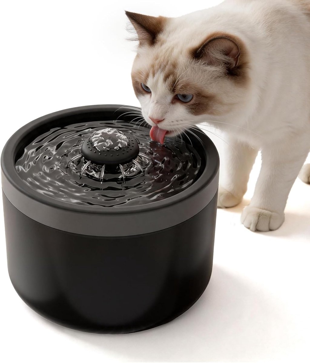 1800 ml drinkfontein voor katten, transparante watertank, BPA-vrij en gemakkelijk te reinigen, waterfontein voor katten