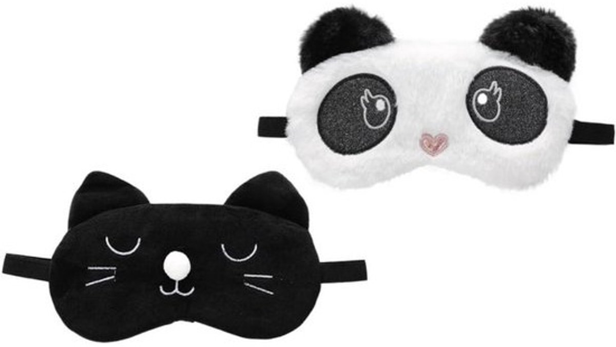 Oogmaskers - Slaapmaskers - Ontspannen Reizen - Ademend Polyester - 19 x 9 cm - Zwart