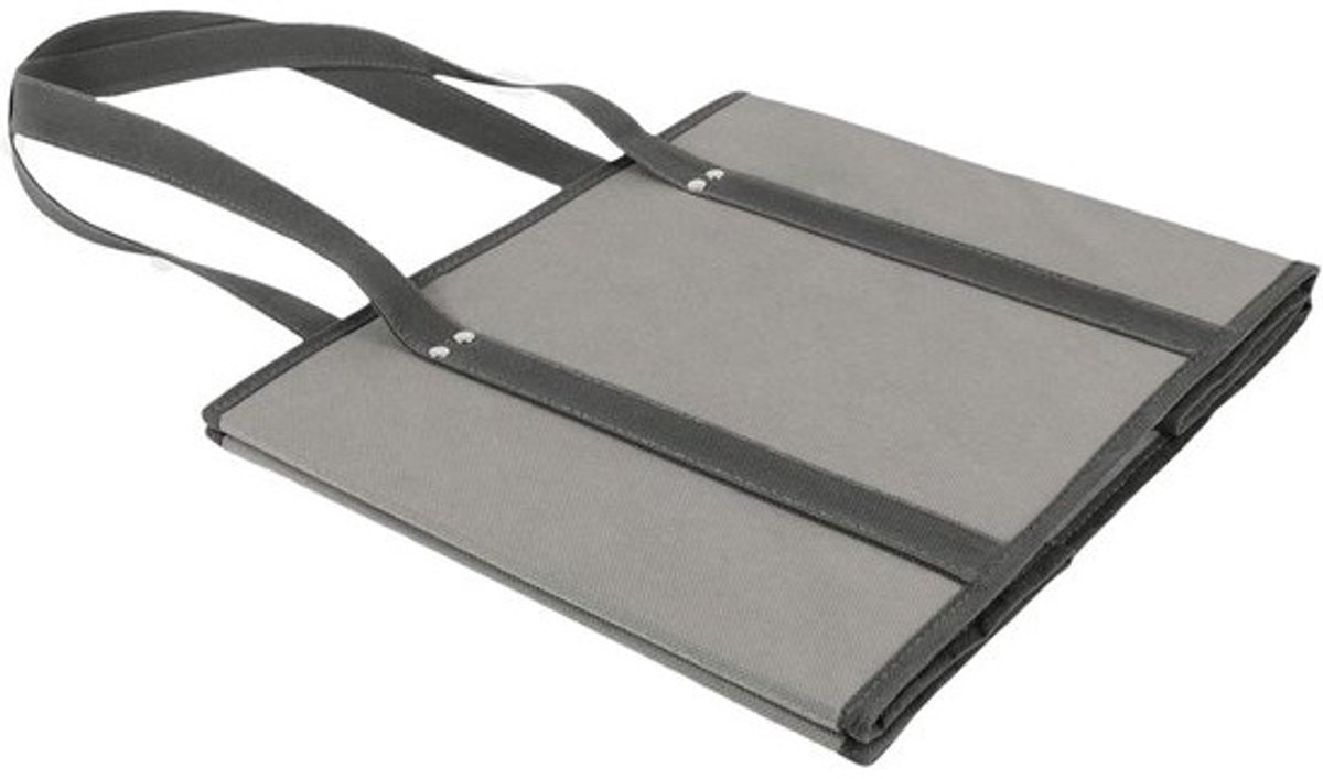 Stoffen Boodschappentassen - Draagzak Opbergen - Boodschappen Doen - Doosvormig Stevig - 33x26x28 cm - Grijs