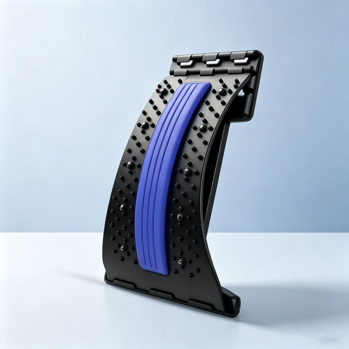 Rugstretcher Lendensteun Blauw - Verstelbare Lendenwervel Ontspanner Met Magneten in Acupressuur Massagepunten Zit in Liggende Gebruiken voor Houdingscorrectie in Rugpijnverlichting