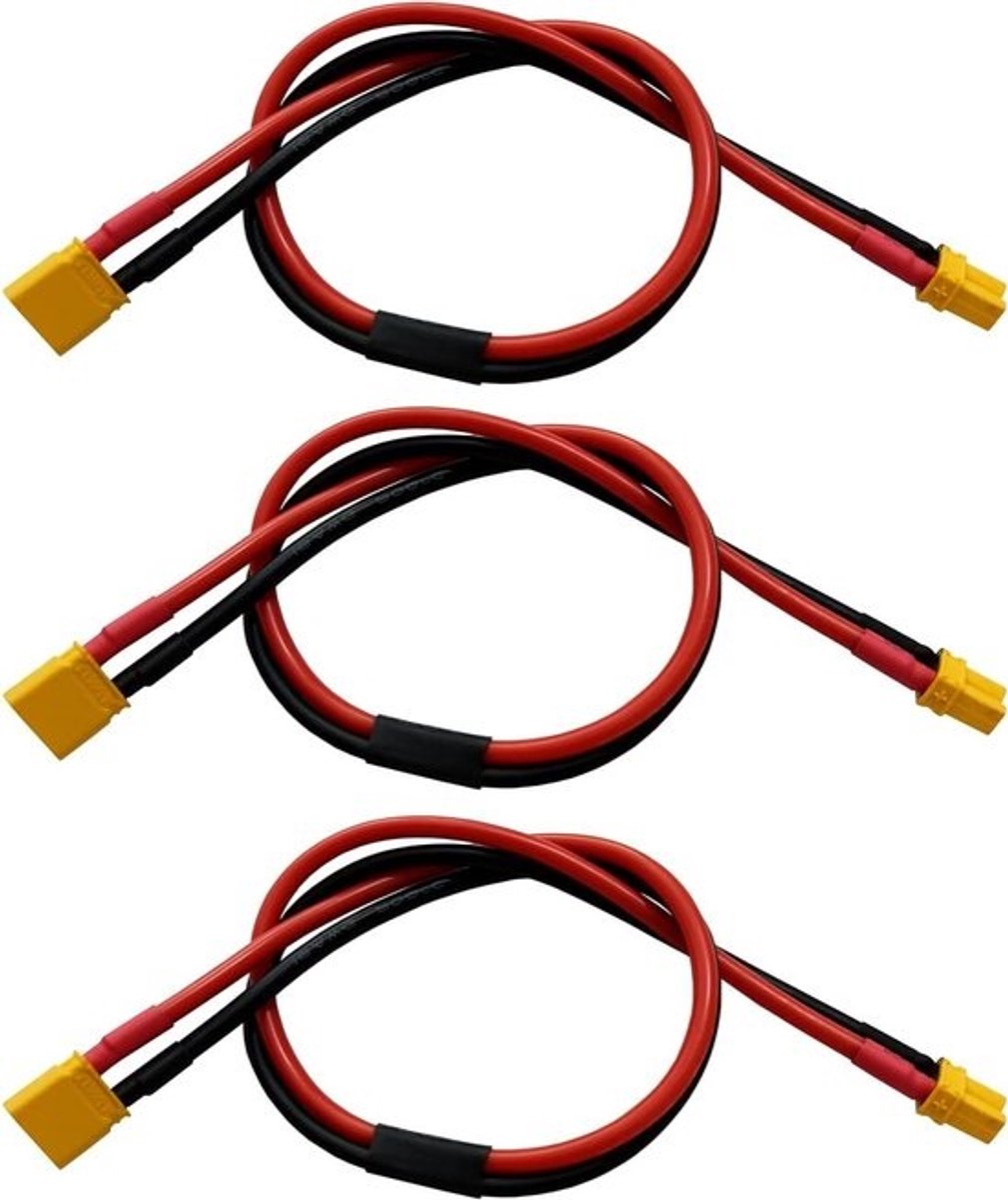 XT30 Verlengkabel - Adapterkabel XT30 - RC Accu Verbinding - 16 AWG Siliconen Draad - 30 cm - Rood