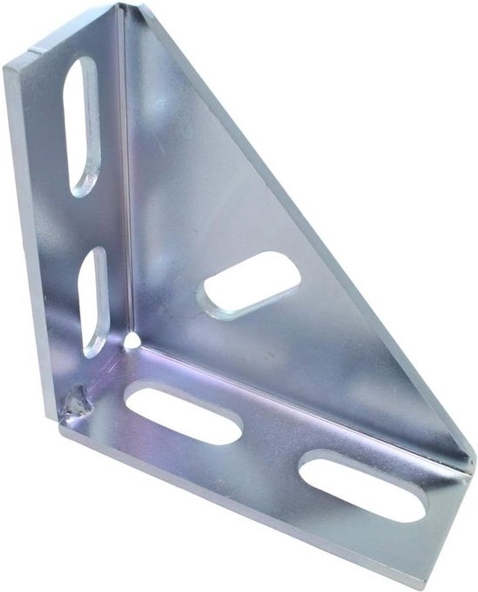 Versterkte Hoeksteun - Versteviging Beugel - Meubels Monteren - Verzinkt Staal - 78x78x30x3 mm - Zilver