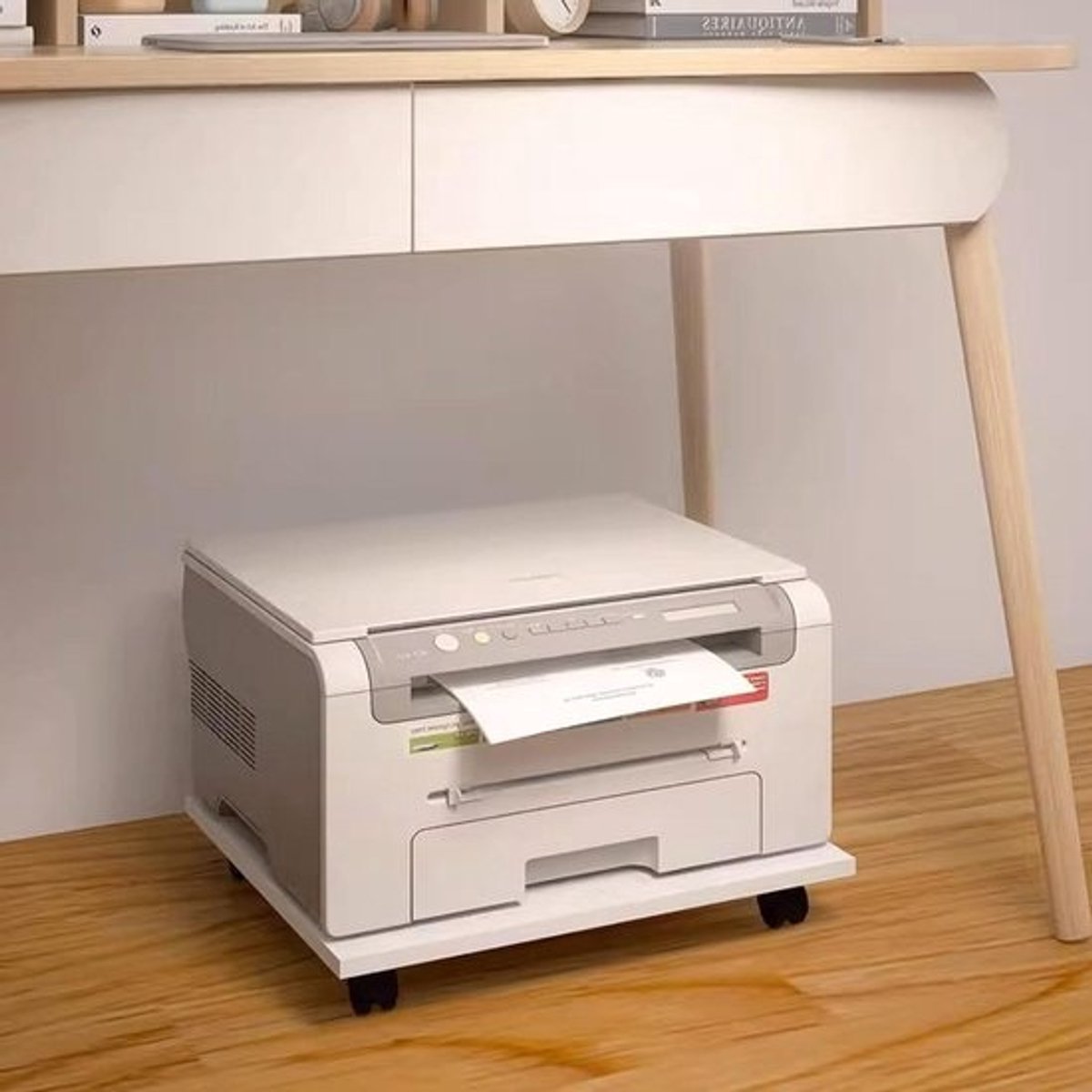 Mobiele Printstandaard - Printerwagen Bureau - Werkruimte Organiseren - Met 4 Wielen - Niet Gespecificeerd - Wit