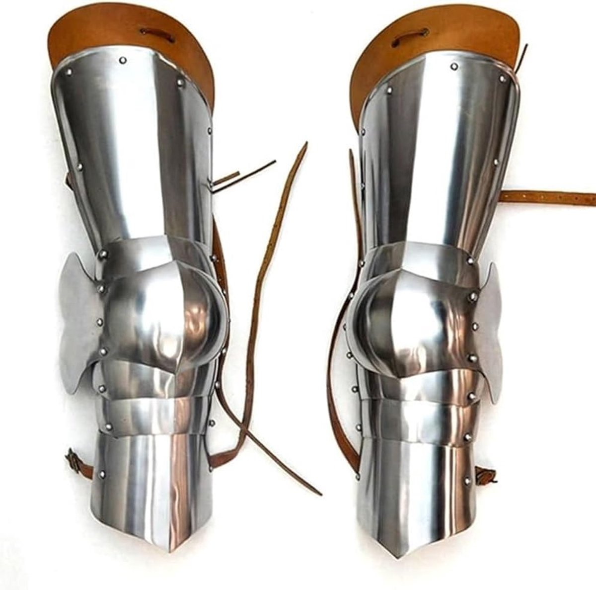 15e-eeuwse beenbeschermer middeleeuwse ridder beenbescherming -18 gauge zilver