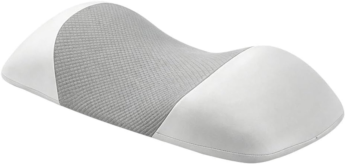 Nova Spine Pro Rugpijnkussen, orthopedisch kussen van traagschuim, lendensteun voor bureaustoel, auto, bed en bank, ademende hoes (grijs)