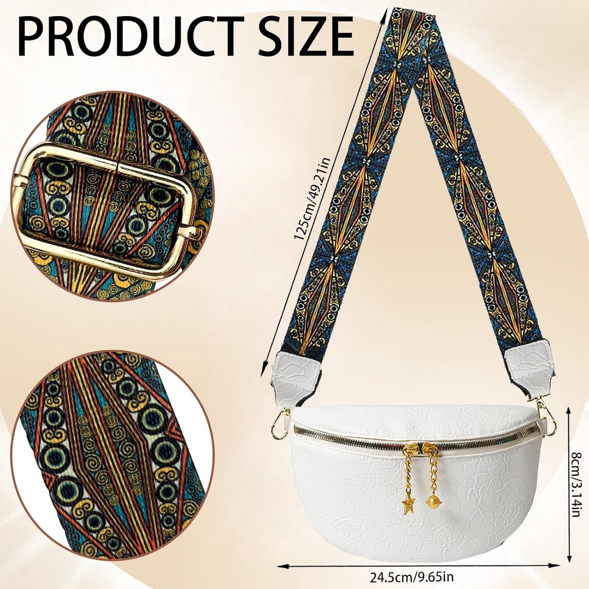 Schoudertas van PU-leer, dames, schoudertas, met verstelbare schouderriem, damestas, riemtas, hobo-tas, origineel cadeau voor vrouwen