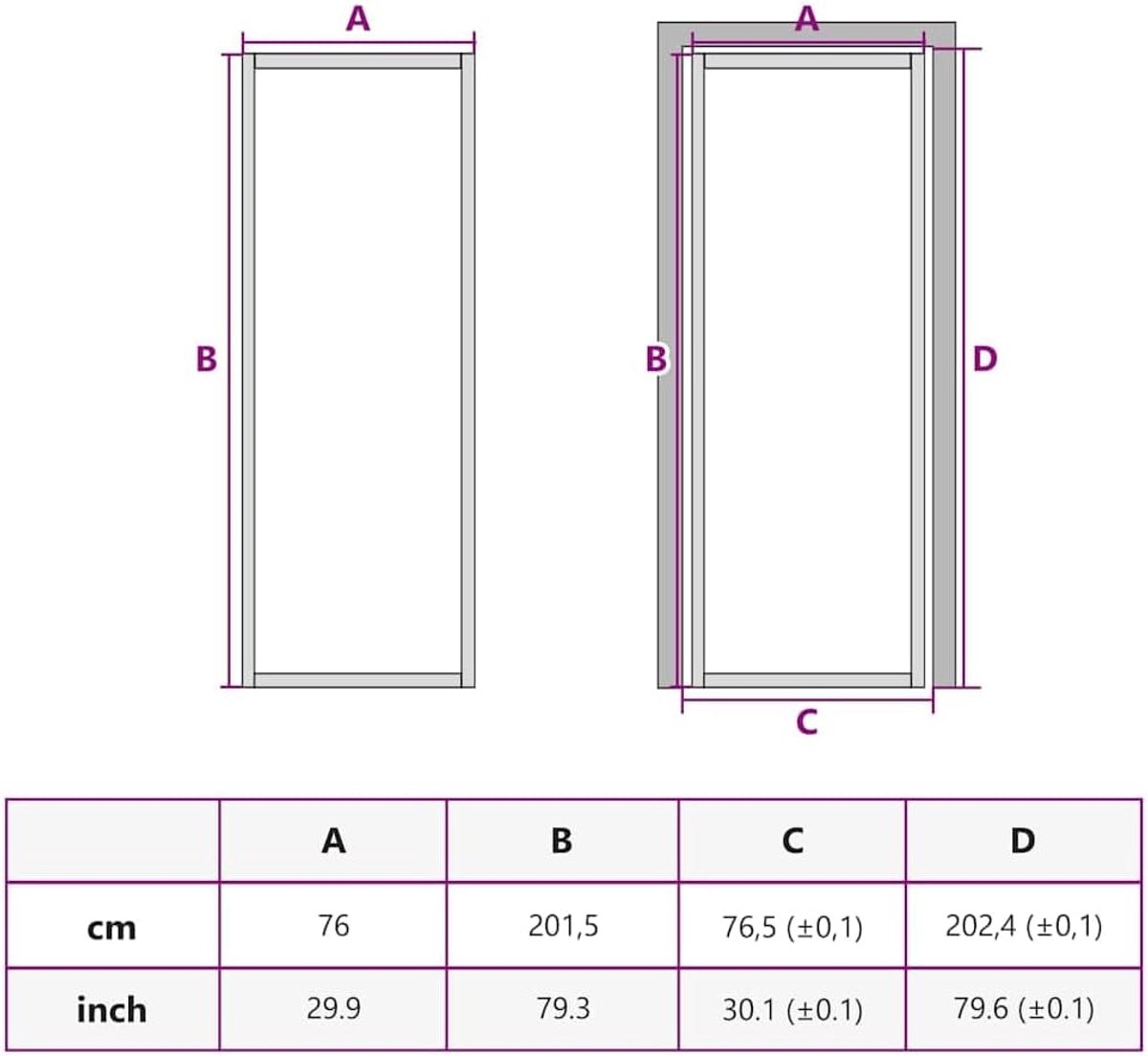 76 x 201,5 cm van gehard glas en aluminium voor kantoor