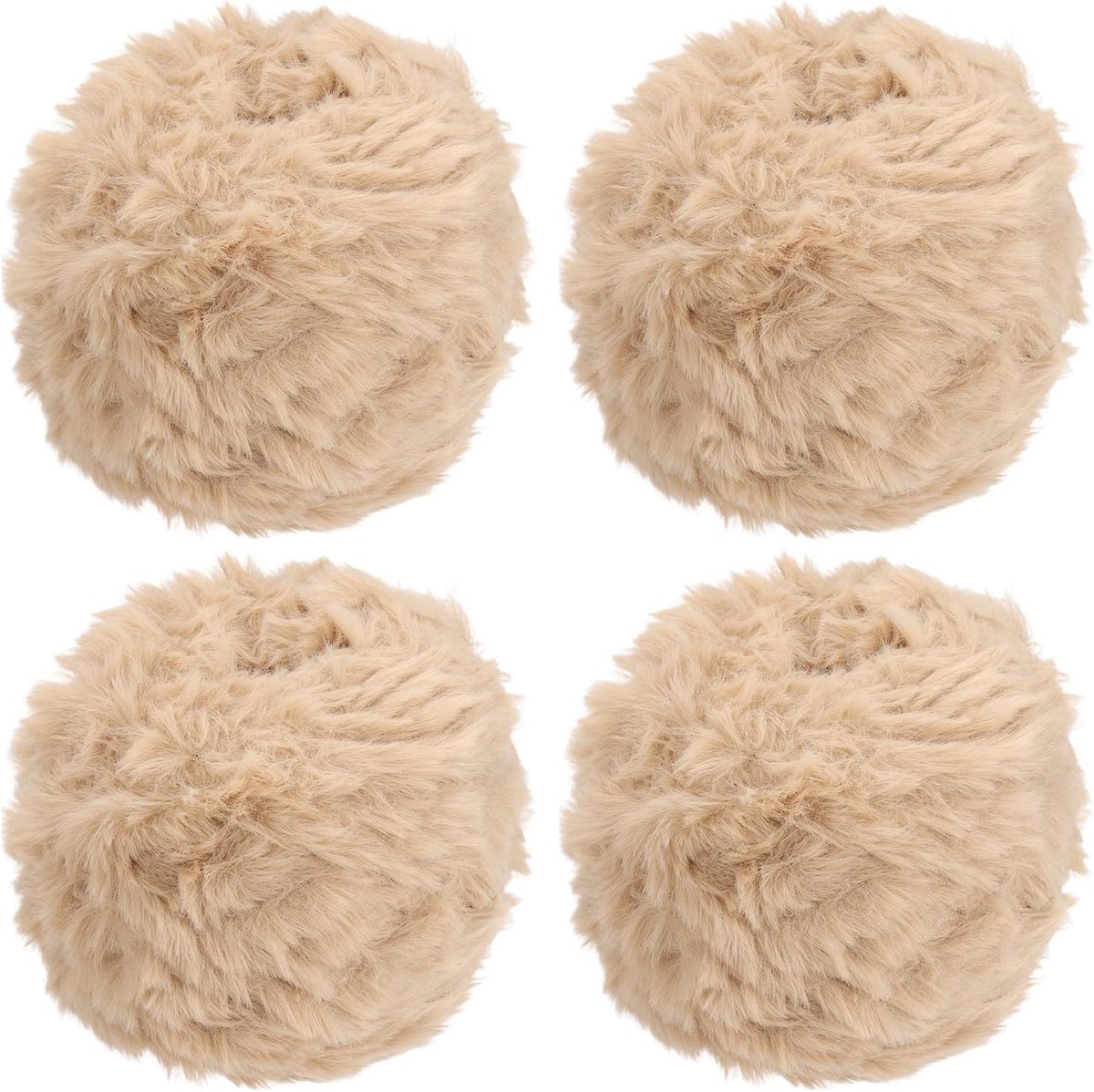 64 Meter Pluche Garen, Pluche Wol, Fluffy Yarn, 4 Bollen van 100 Gram, Zacht Pluche, Pluizig, Dik Kunstbont, Voor Haken, Handbreien, Hoeden, Knutselen, Handwerk, Melkkoffie