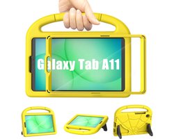 Telefoonhoesje, voor Samsung Galaxy Tab A11 8,7 inch 2025/Galaxy Tab A9 8,7 inch 2023, met displaybeschermfolie, Patamiyar stootvast, met handgreep en standaard, geel
