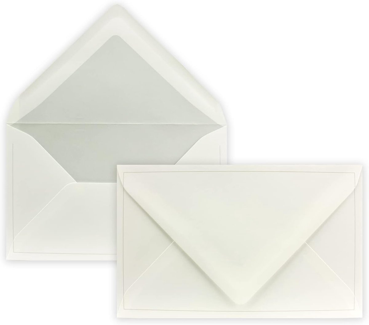 50 stuks - Rouwenvelop aan beide zijden rouwrand, DIN B6+, 120 x 195 mm, kleur edel-wit