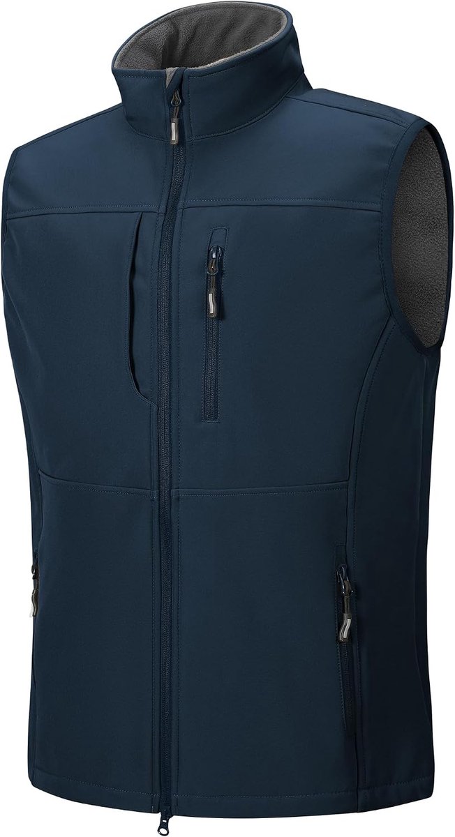 Ventures Softshell vest voor heren, waterdicht, winddicht, mouwloos jack, sportief, meerdere zakken, body, warm, golf, softshellvest voor mannen