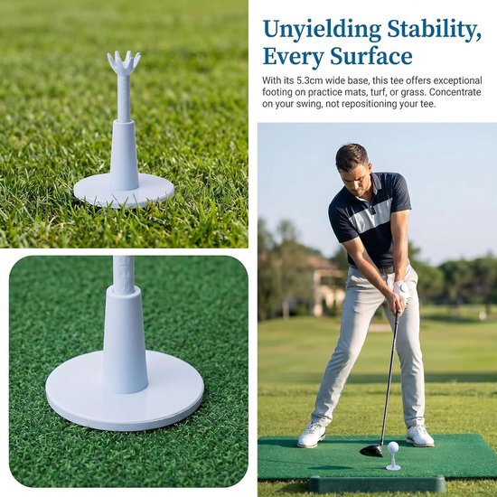 Tees van kunststof en rubber, in hoogte verstelbaar 5,3 - 7,4 cm, voor Driving Range Mat & Golf Simulator, onbreekbaar golfaccessoire voor mannen met indoor en — afbeelding 4