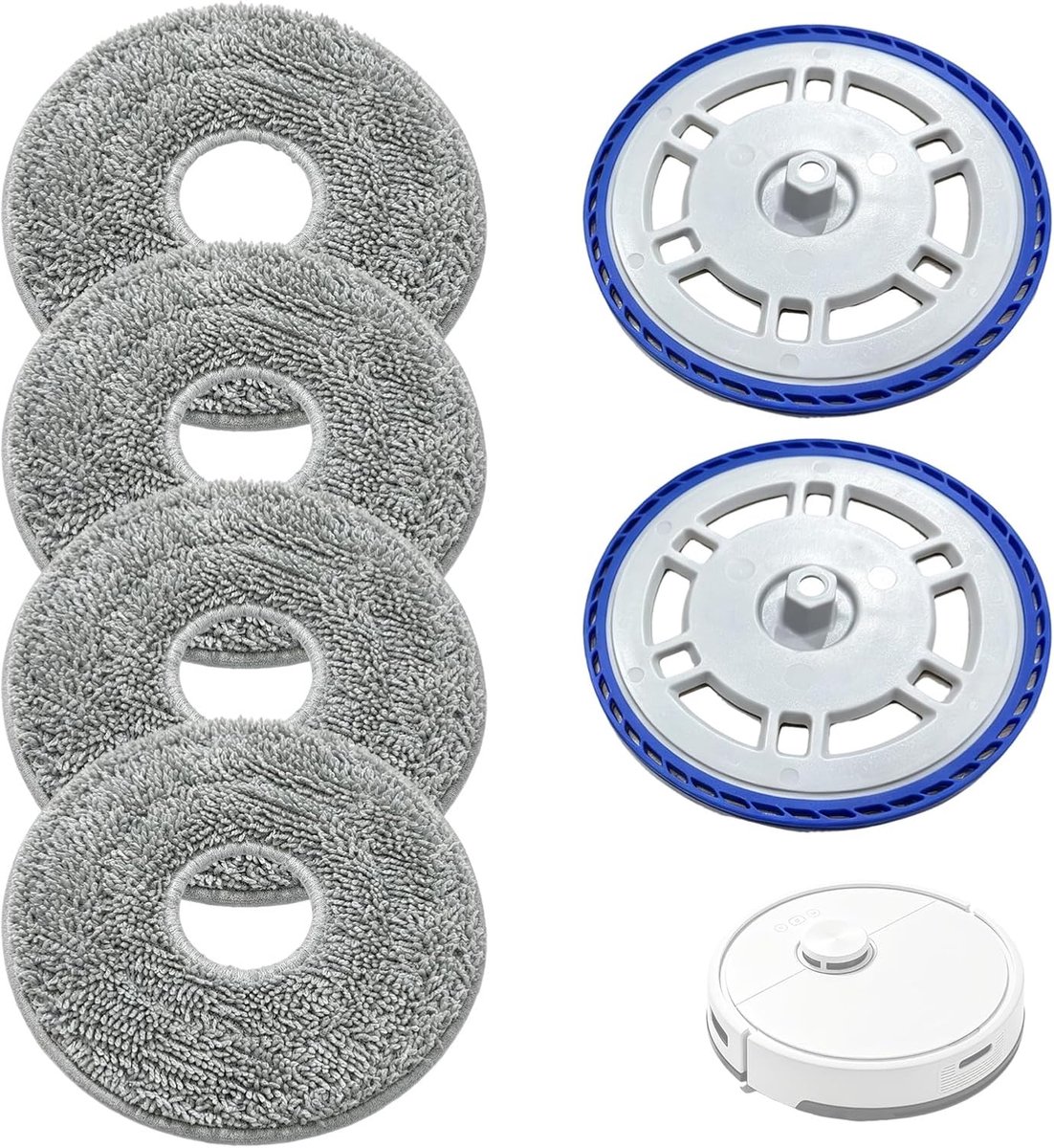 4 dweildoeken met 2 reservehouders, accessoires voor robotstofzuiger, reserveonderdelen