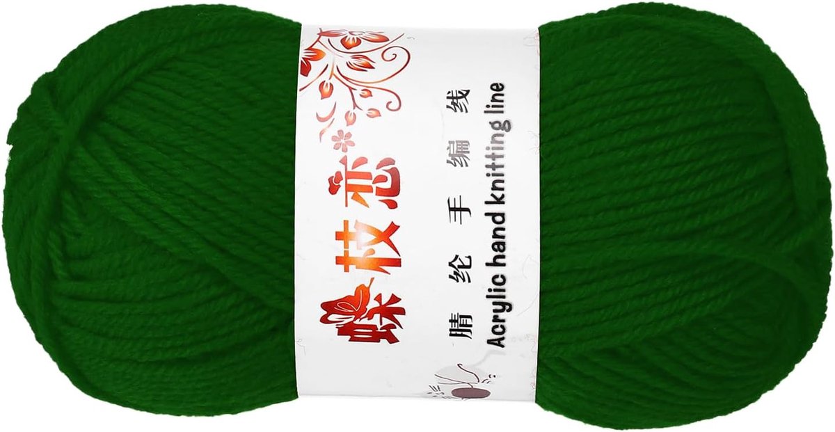 Breigaren, groen, acrylgaren, 4 strengen, 50 g, sportgaren, zacht en wollig, voor breien, haken, cadeau, 98 m