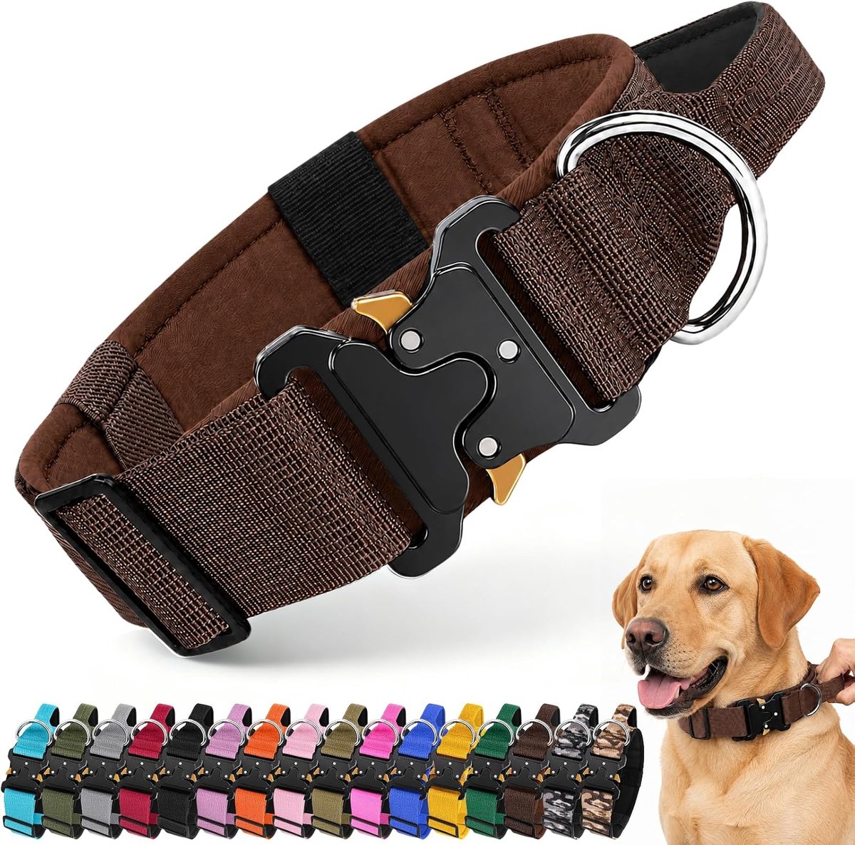 halsband voor middelgrote honden (donkerbruin, XL)