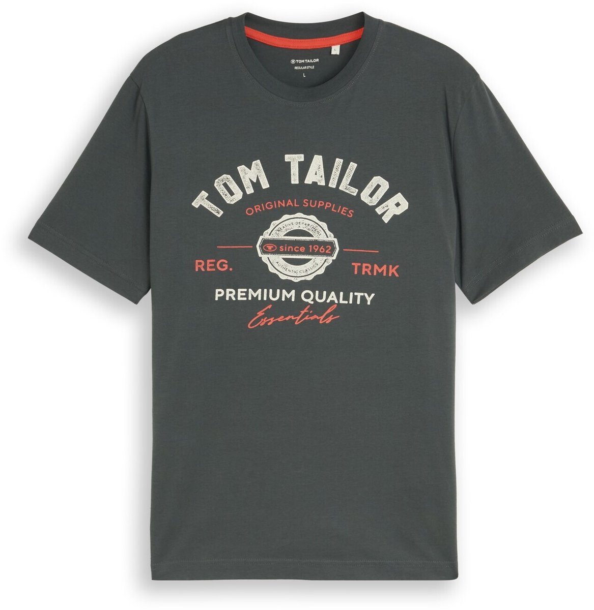 Tom Tailor - T-shirt met logo-print - Maat XXXL - Darkest Olive