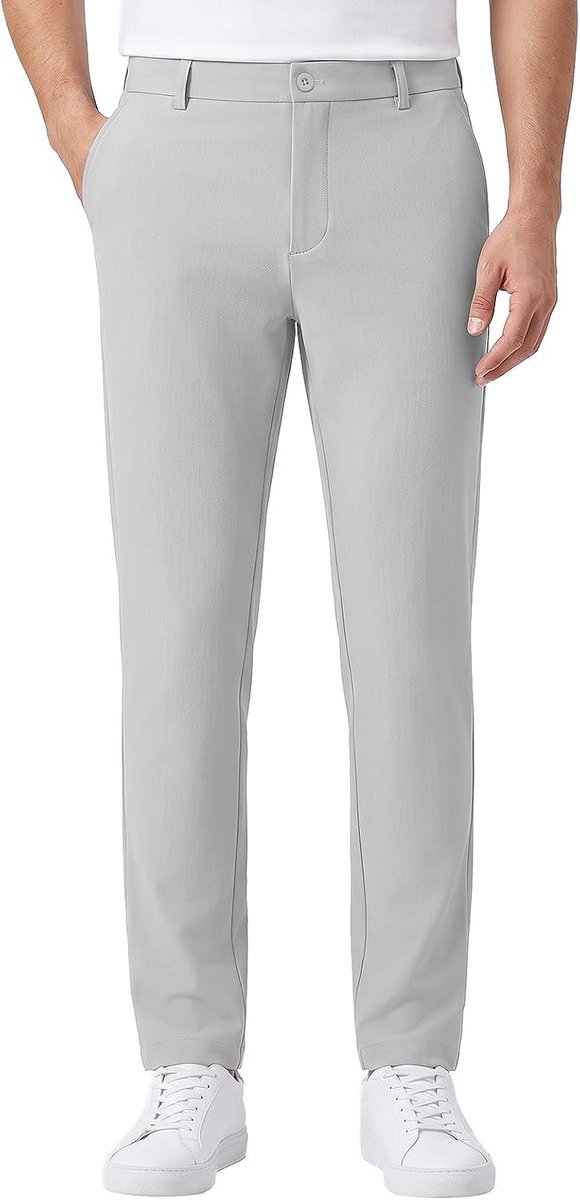 Golfbroek voor heren, stretch, slim fit, sneldrogend, waterdicht, lichtgewicht, ademend, vrijetijdsbroek met zakken