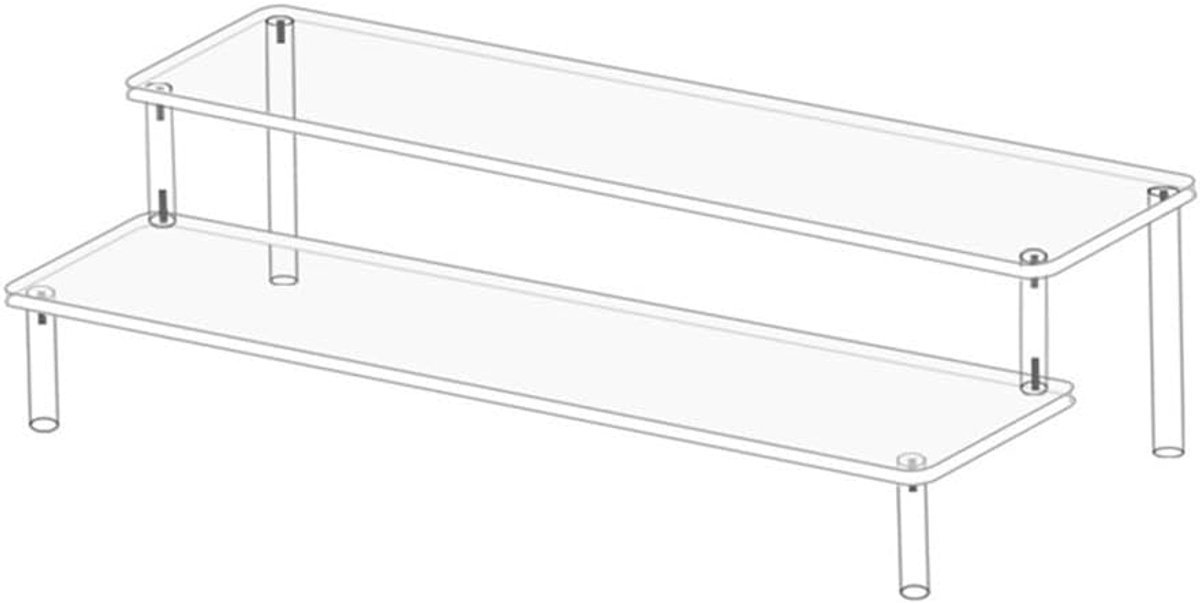 2/3 Tier Acryl Display Stand, Clear Display Case Cijfers Display Risers Showcase voor Figuren Tafeldecoratie Stands Parfum Candy Cupcake Display (2 Tier)