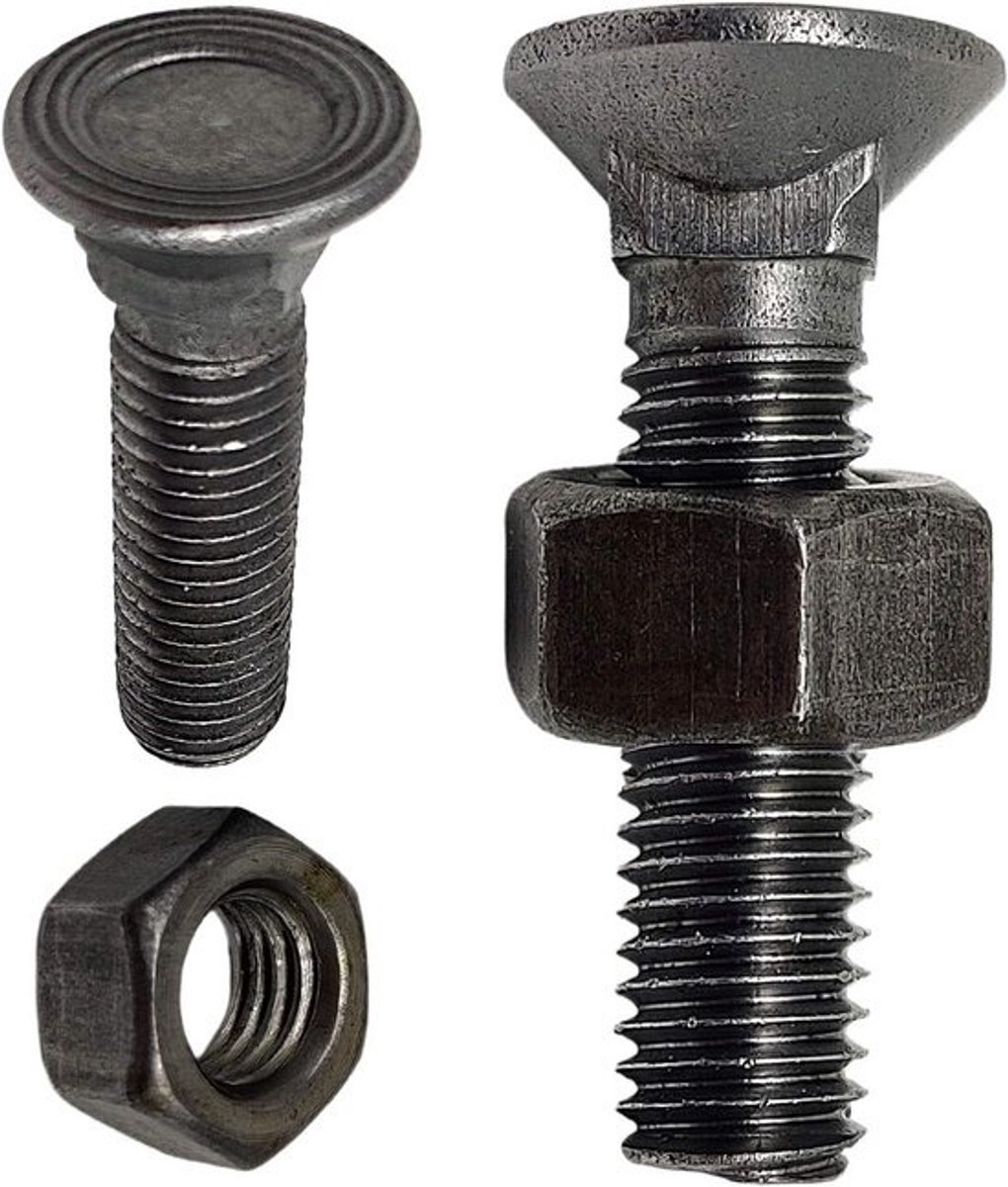 20x Stalen Ploegbouten 11x50mm - Schroeven met Platte Kop voor Landbouw en Hardware