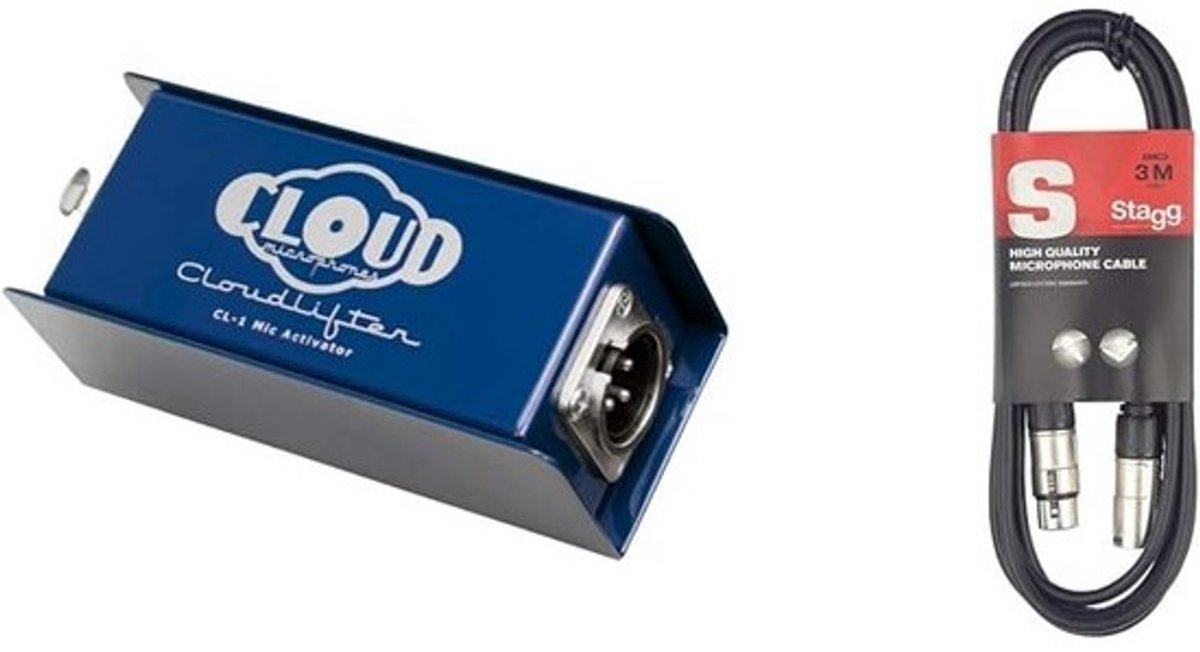 Microfoonvoorversterker voor Dynamische Microfoons + 3m XLR Kabel - Signaalversterker voor Studio en Live Geluid
