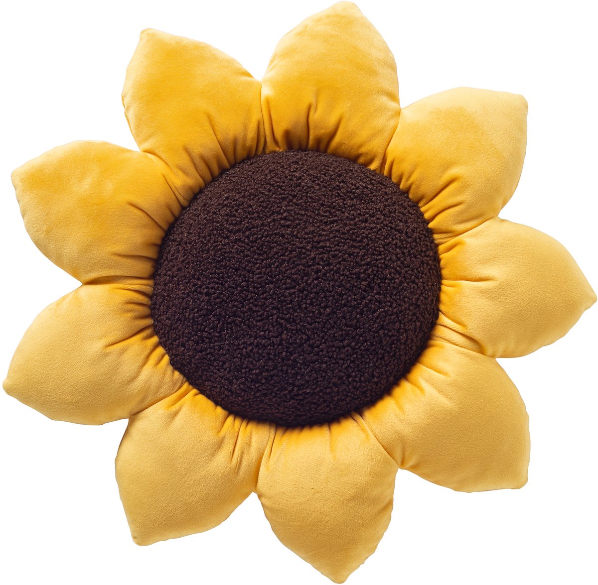 Textino - SUNFLOWER - sierkussen Ø42 cm - zonnebloem - Old Gold - geel