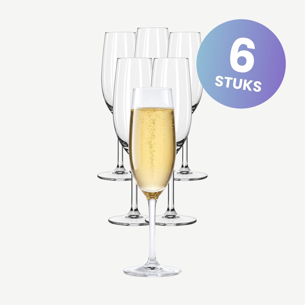 Onis Fortius Champagneflutes 20 cl / 200 ml | Set van 6 Stuks | Champagneglazen voor Prosecco en Cava | Glas | Vaatwasserbestendig