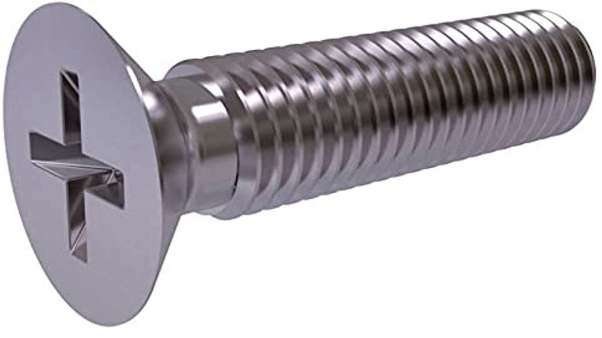 Machineschroeven, roestvrijstalen kruiskopschroeven met platte 5mm Schroef Geschikt voor metaal, constructie, installatie, doe-het-zelf (25 stuks)