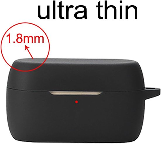 Compatibel met de Jabra Elite 4 hoofdtelefoonhoes, ondersteunt draadloos opladen, schokbestendige hoes met 4 Tectora-hoofdtelefoons van siliconen (zwart) — afbeelding 2