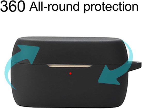 Compatibel met de Jabra Elite 4 hoofdtelefoonhoes, ondersteunt draadloos opladen, schokbestendige hoes met 4 Tectora-hoofdtelefoons van siliconen (zwart) — afbeelding 4