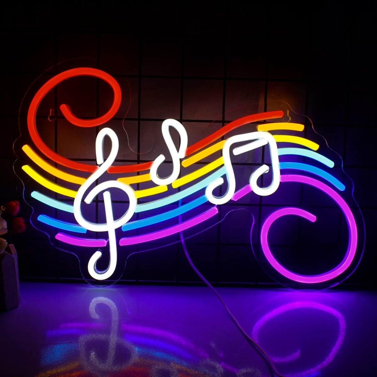 Neonbord met muzikale noot, neonlicht, wanddecoratie, muziek, neonlicht met USB-voeding, voor bar, muziekfeest, nachtclub, studio, cadeau
