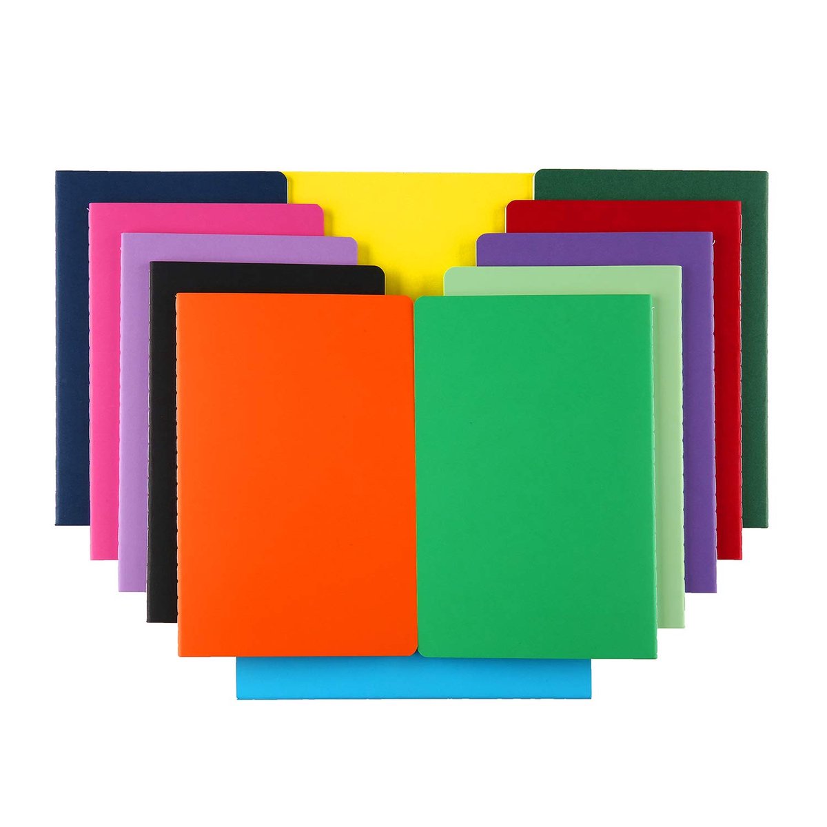 Notitieboek A5 gelinieerd, 12 stuks in 12 kleuren – Hoogwaardige notitieboeken met 30 vellen/60 pagina's | Voor kantoor, school & klaslokaal, milieuvriendelijk papier, perfecte gastgeschenken