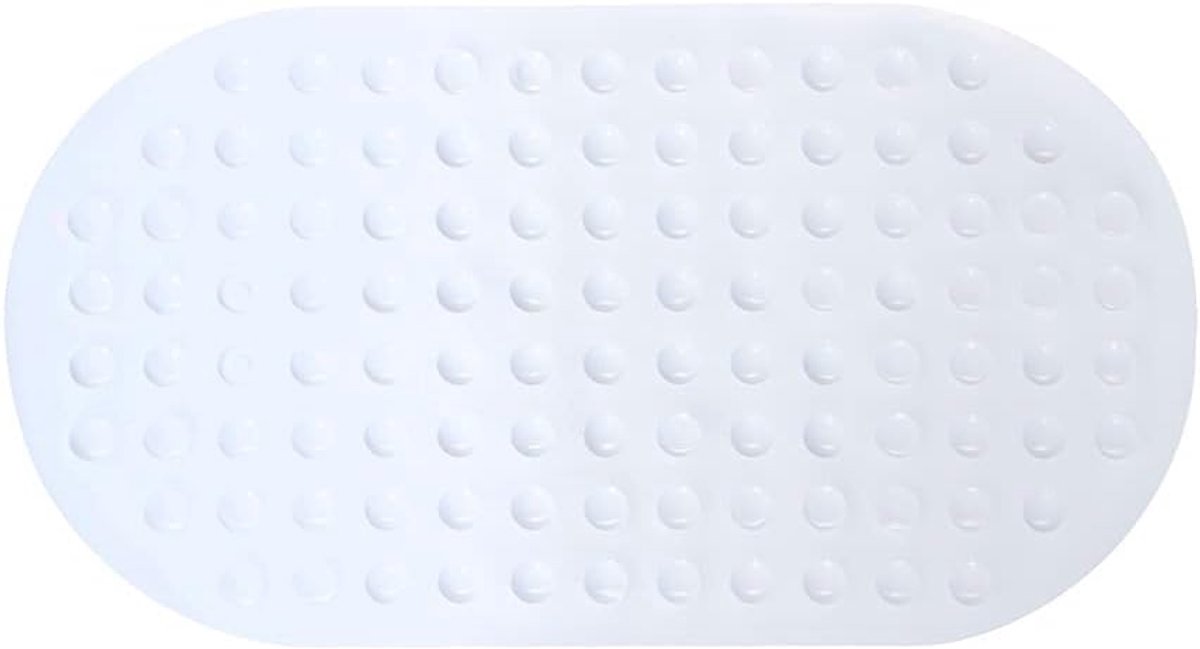 badmat - 68x37 CM - Wit - Douchemat - Badmatten - Badkamer - Voor in bad - Antislipmat voor douche - Rubber - Kinderen/Ouderen - Anti slip mat
