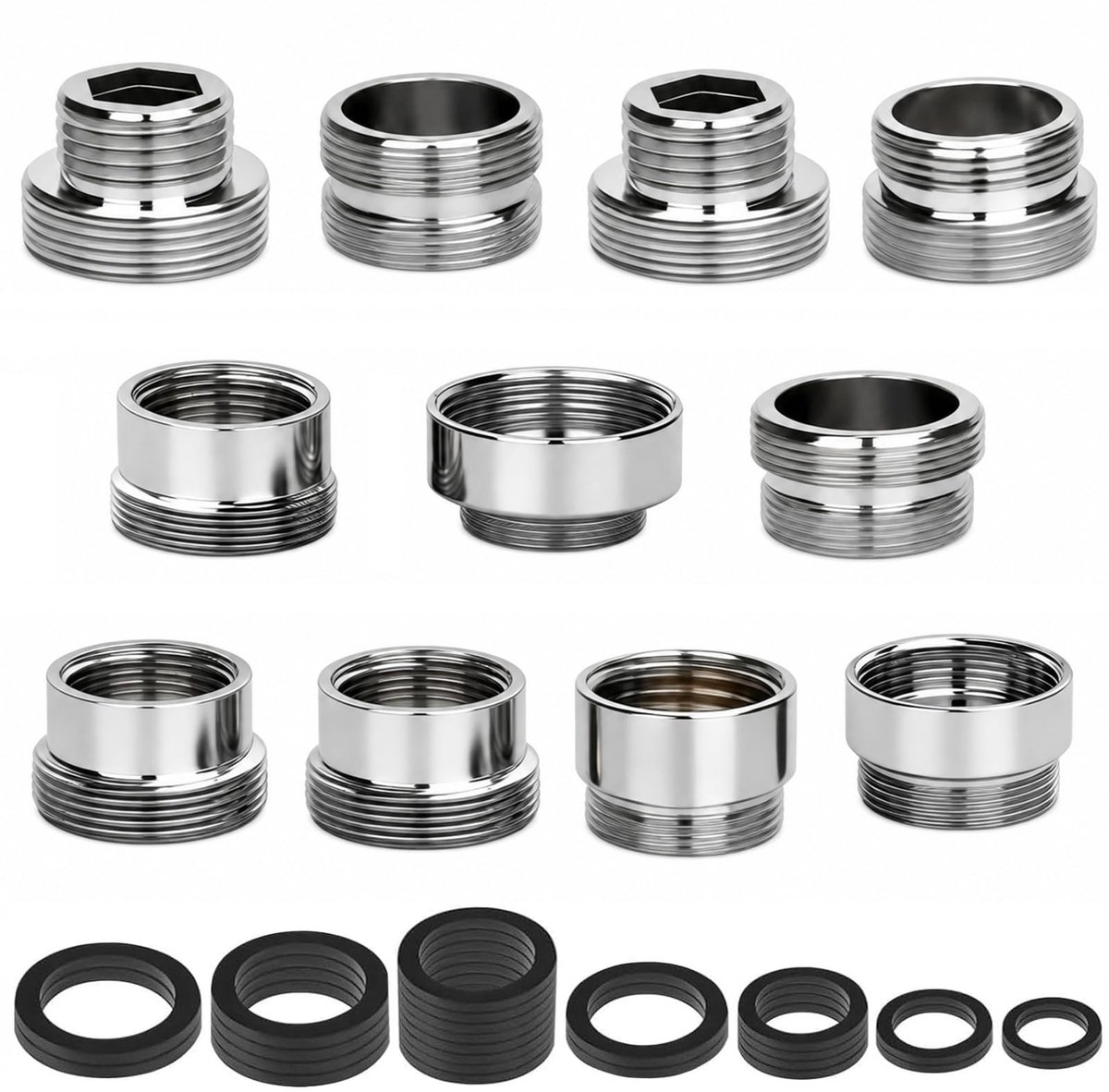 10 Stuks Wateraansluiting Kraanadapter - Met Onderlegring