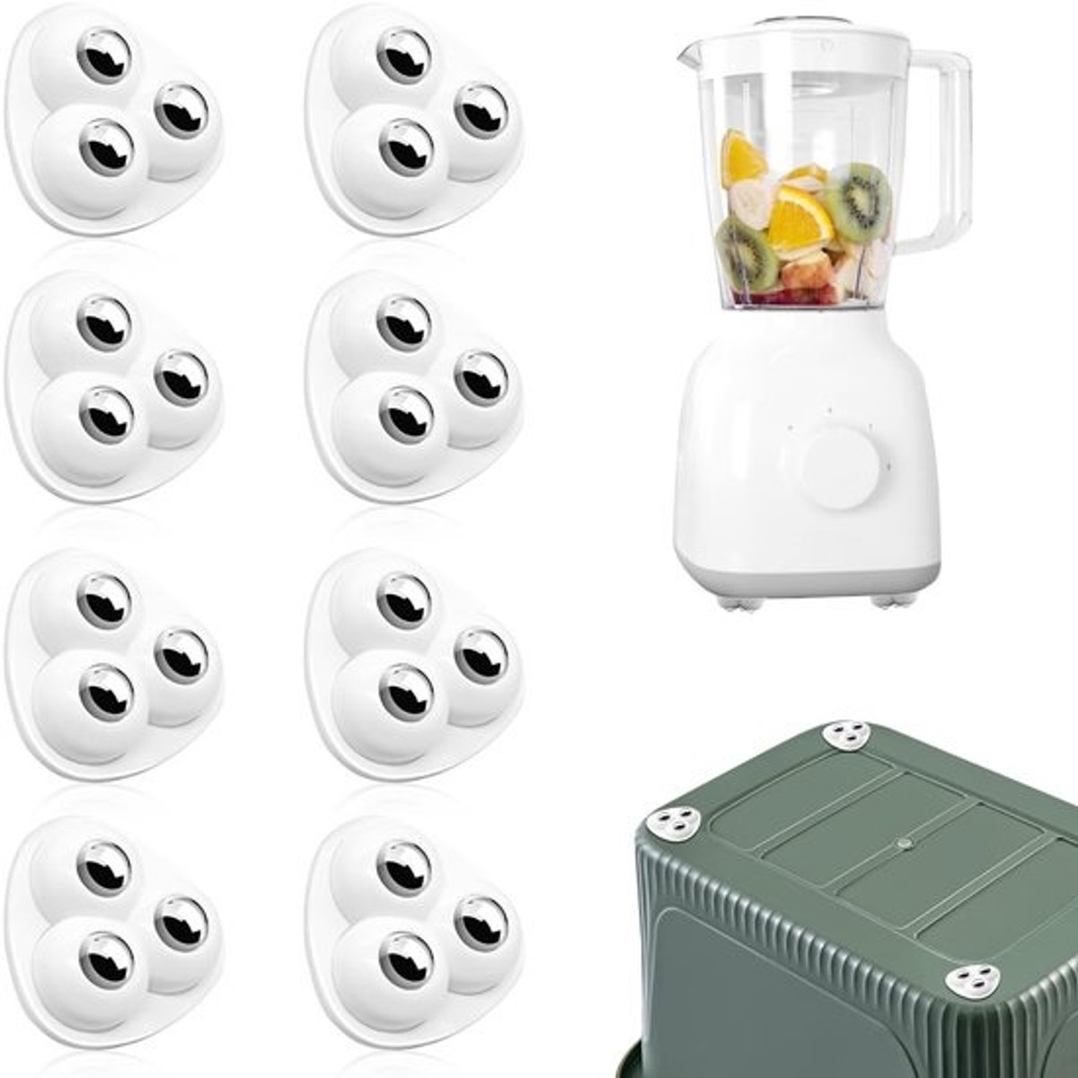 Dailygoody - Wielen voor Kleine Apparaten - Stabiel en Stil - Set van 8 - Geschikt voor meubels - Vervangend - Zacht en soepel - Voor gebruik binnensh